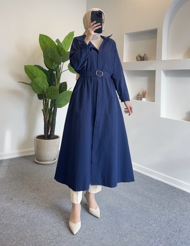 5470 kemer detaylı tunik - lacivert