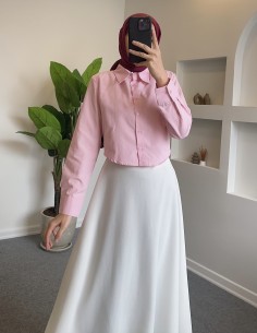 470 kısa crop gömlek - Pembe