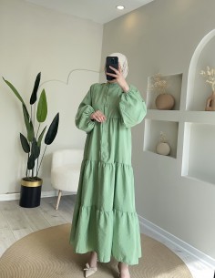 2143 Çilek Elbise Açık Yeşil