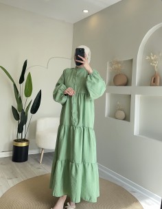 2143 Çilek Elbise Açık Yeşil 2