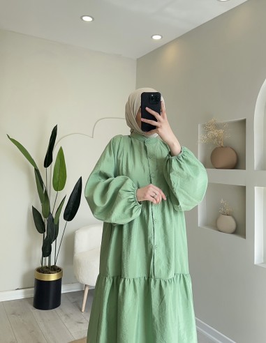 2143 Çilek Elbise Açık Yeşil