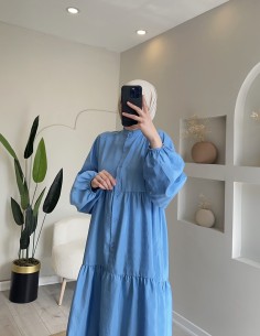 2143 Çilek Elbise Açık Mavi 2