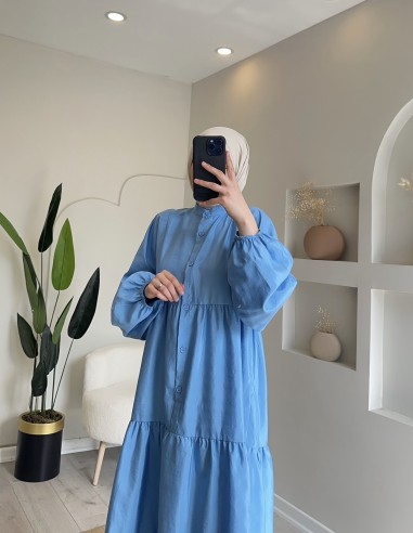 2143 Çilek Elbise Açık Mavi