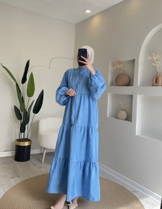 2143 Çilek Elbise Açık Mavi