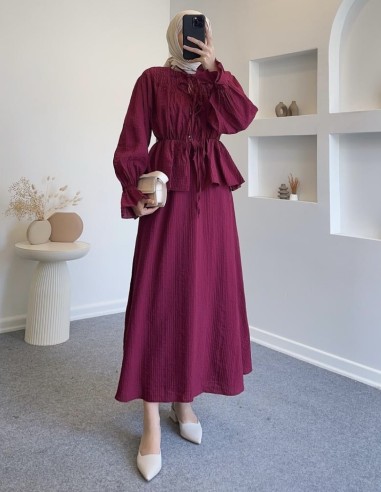 6585 brendon etekli takım - bordo