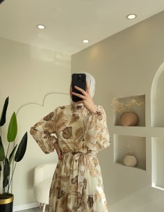 4958 emproyal elbise vizon