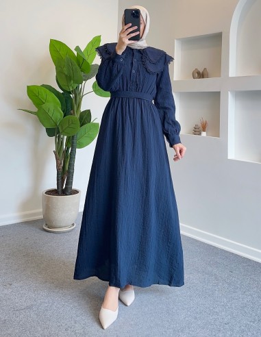 9176 pera elbise - indigo