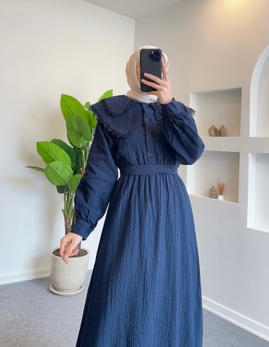 9176 pera elbise - indigo