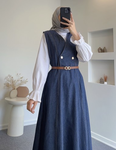 24941 kemer aksesuarlı denim jile -...