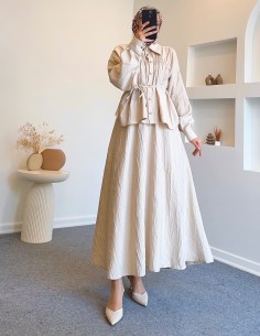 6554 büzgülü etek takım - taş