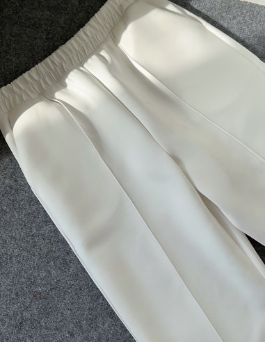 1568 scuba dikişli pantolon - beyaz
