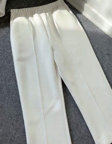 1568 scuba dikişli pantolon - beyaz