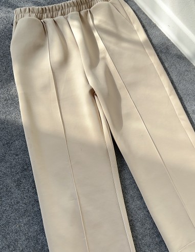 1568 scuba dikişli pantolon - Taş