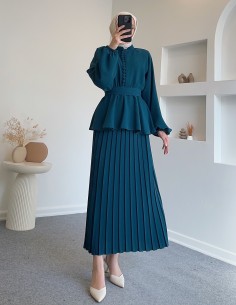 2473 düğmeli kuşaklı etek...