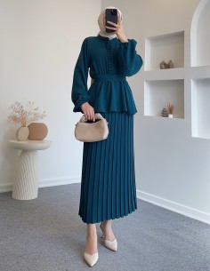 2473 düğmeli kuşaklı etek... 2