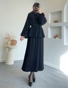 2473 düğmeli kuşaklı etek...