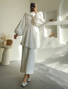 HY24311 düğmeli poplin...