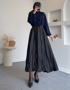 4005 taş baskılı etek - siyah