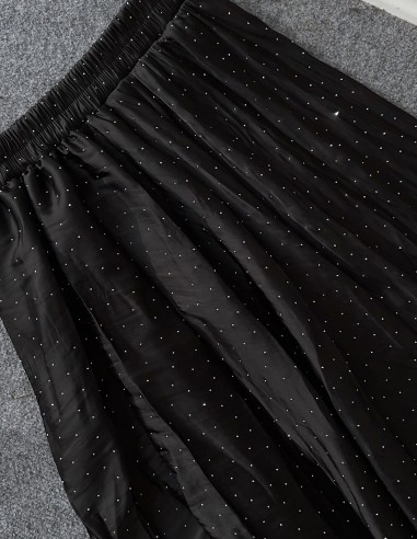 4005 taş baskılı etek - siyah