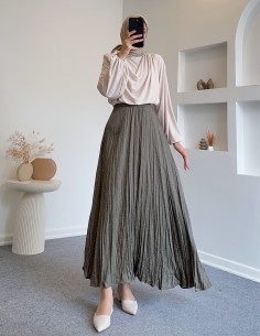 4005 taş baskılı etek -Haki