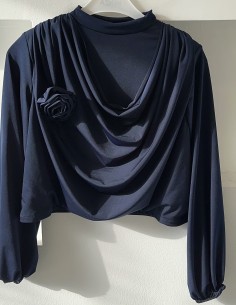 8928 çiçekli degaje yaka... 2