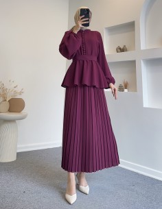 2473 düğmeli kuşaklı etek...