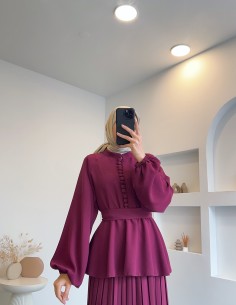 2473 düğmeli kuşaklı etek... 2