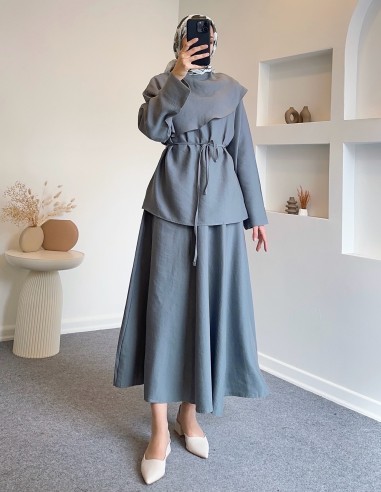 Hy25011 lüks asimetrik parçalı takım...