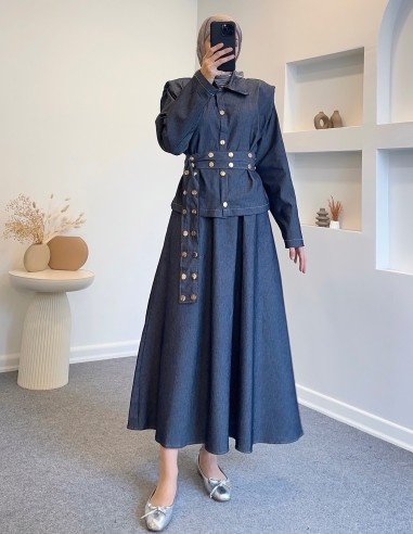 6574 çıtçıt kemerli süa takım - koyu...