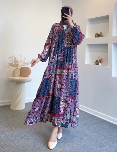 25Y9145 etnik desen elbise...