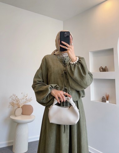 51008 bel büzgülü bağlamalı etek...