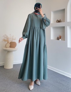 8356 kemerli elbise - Mint