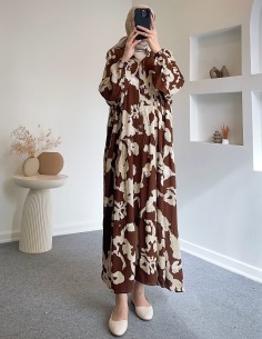 5100 desenli viskon elbise... 2