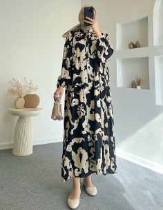 5100 desenli viskon elbise...