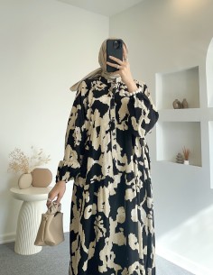 5100 desenli viskon elbise... 2