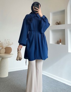 1400 çiçekli broşlu tunik -...