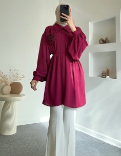 1400 çiçekli broşlu tunik -...