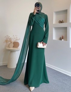 61531 tül detay elbise -...