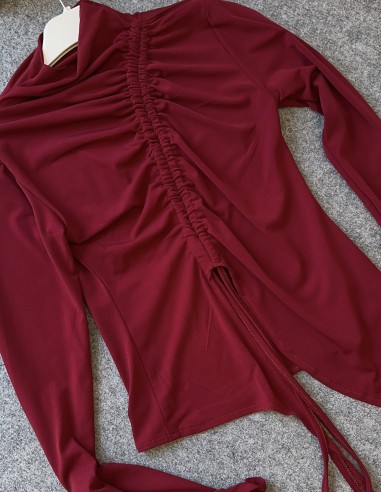 28284 önden bağlamalı büzgülü dar...