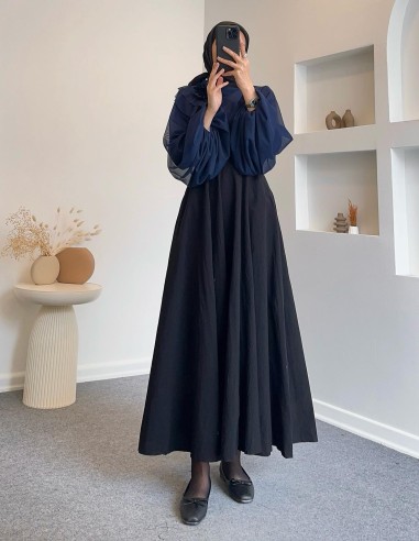 627 papırtaç Kloş etek - siyah