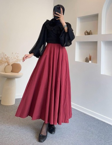 627 papırtaç Kloş etek -Bordo