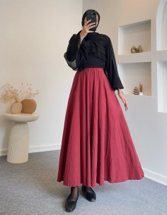 627 papırtaç Kloş etek -Bordo