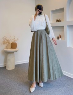 627 papırtaç Kloş etek - Haki