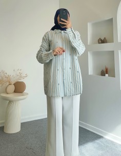 5183 taş detaylı tunik - mint