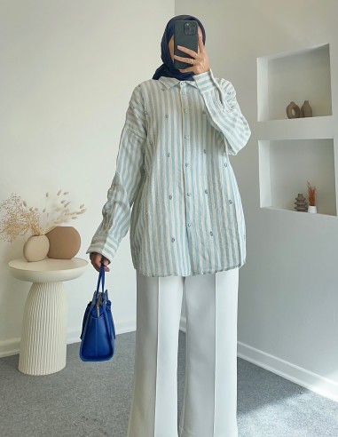 5183 taş detaylı tunik - mint