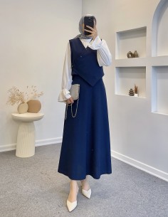 7042 çarpraz düğmeli yelek...