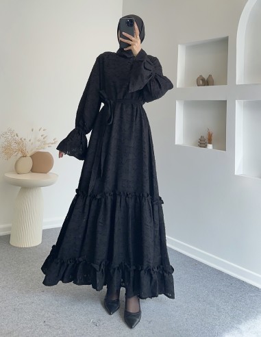 51083 kolları büzgülü taylı elbise...