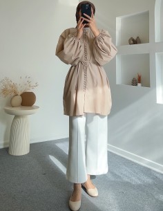 HY24311 düğmeli poplin... 2