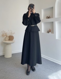 2986 gold düğmeli takım -Siyah