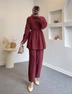2570 pantolon takım- bordo